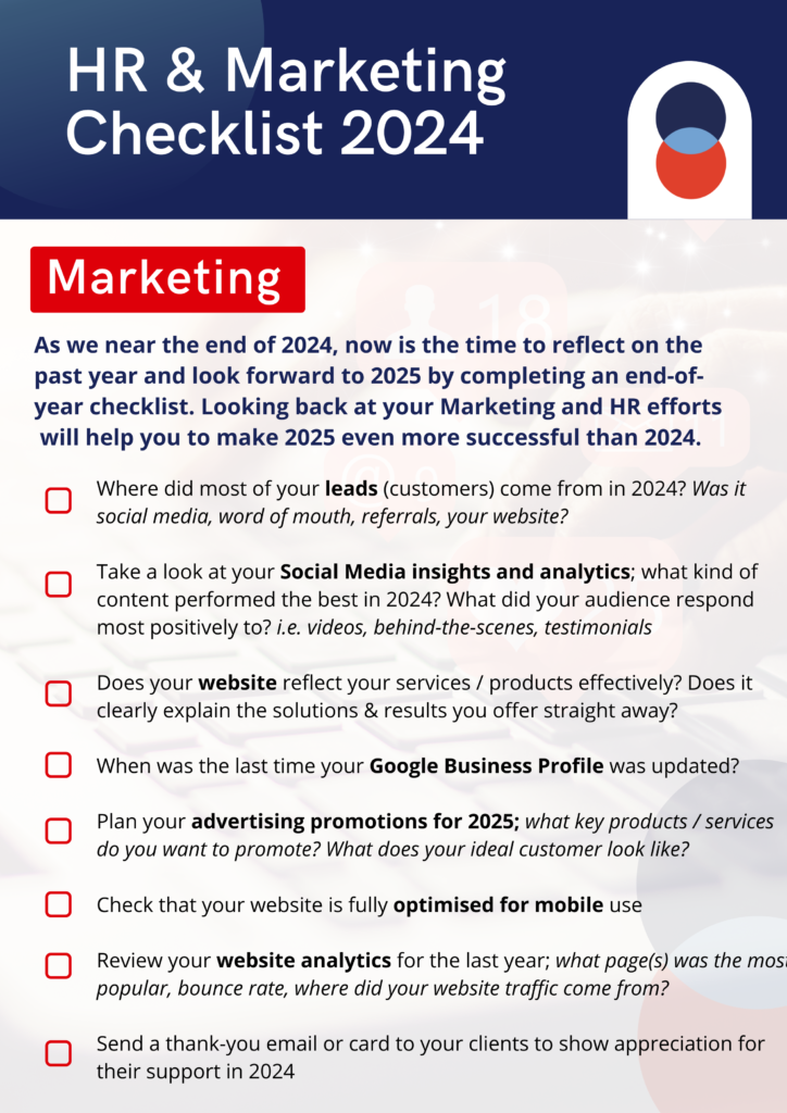 2024 marketing checklist